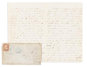 (CIVIL WAR--NEW YORK.) James Fisk. Letter by an Orleans County artilleryman--delivered long after his death, sixty years later.